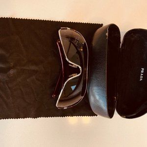Prada Sunglasses Brown Lenses Brown/Gold Frame EUC